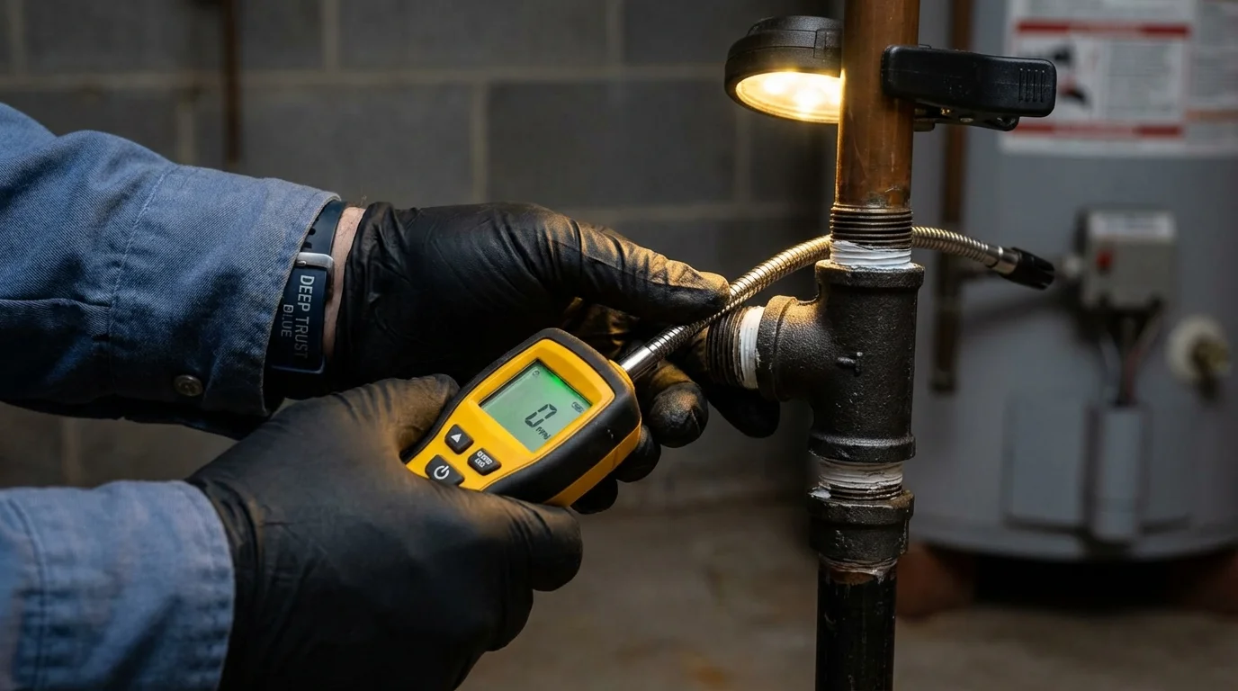 Gas leak detection with electronic sniffer by Johns Plumbing LLC in Reno